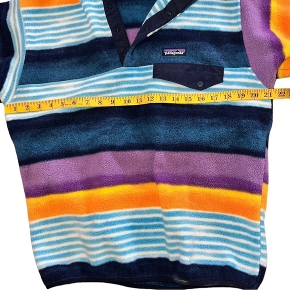 ▶️ Patagonia ◀️ Synchilla
Multicolor Striped Snap T
Pullover Sweater Mens
Size S - Picture 15 of 17